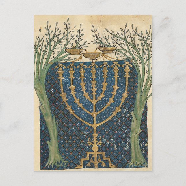 Carte Postale Éclairage d'une menorah, de (Devant)
