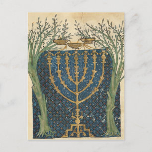 Carte Postale Éclairage d'une menorah, de