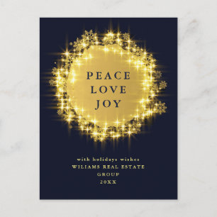 Carte Postale Éclairage minimaliste Golden Sparkle Noël de la Ma