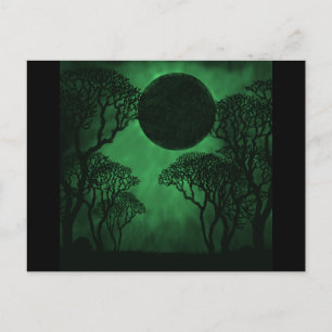 Carte postale Eclipse Forêt Sombre, Vert
