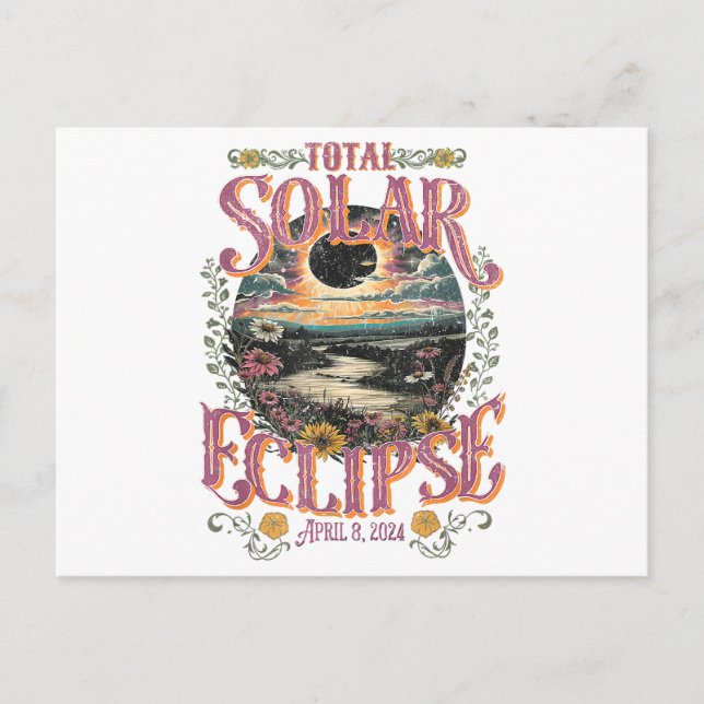 Carte Postale Éclipse solaire super totale 8 avril 2024 Astronom (Devant)