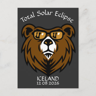 Carte Postale Éclipse solaire totale Islande personnalisée