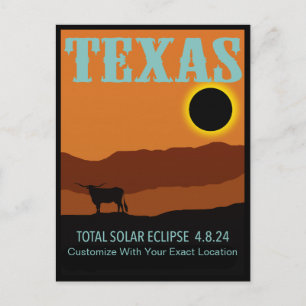 Carte Postale Eclipse Texas PERSONNALISABLE