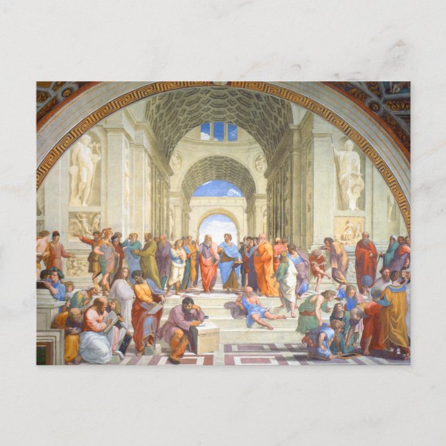 Carte Postale École d'Athènes de Raphaël (Platon et Aristote) (Devant)