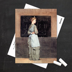 Carte Postale École sur tableau noir de Winslow Homer
