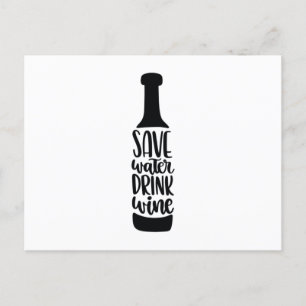 Carte Postale Économisez de l'eau Boire du vin