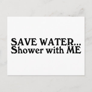 Carte Postale Économisez La Douche D'Eau Avec Moi