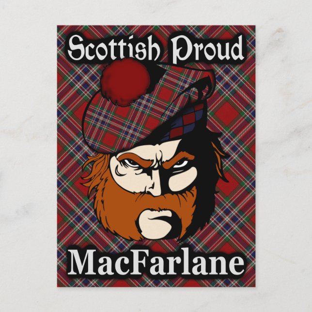 Carte postale écossaise Clan MacFarlane Tartan (Devant)
