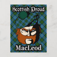 Carte postale écossaise Clan MacLeod Tartan