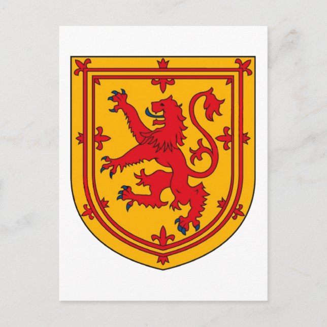 Carte Postale Écosse Lion Rampant Bouclier (Devant)