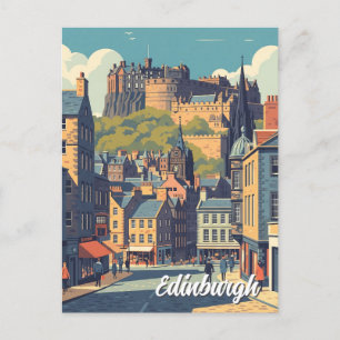 Carte Postale Ecosse vintage Édimbourg Castle Travel