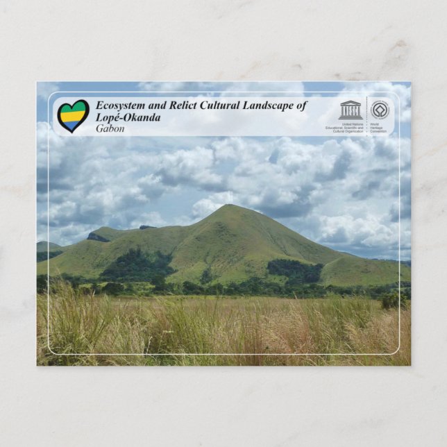 Carte Postale Écosystème et paysage culturel de Lopé-Okanda (Devant)