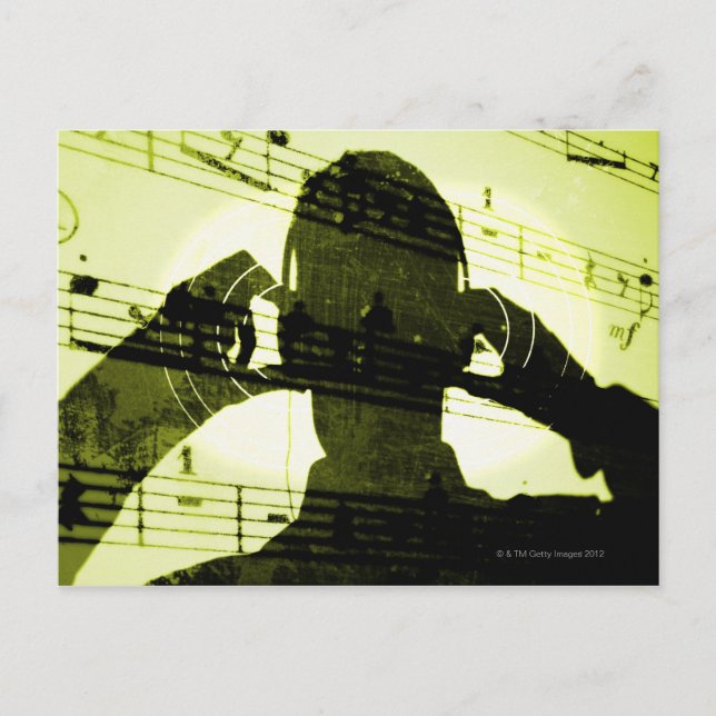Carte Postale Écouter la musique (Devant)