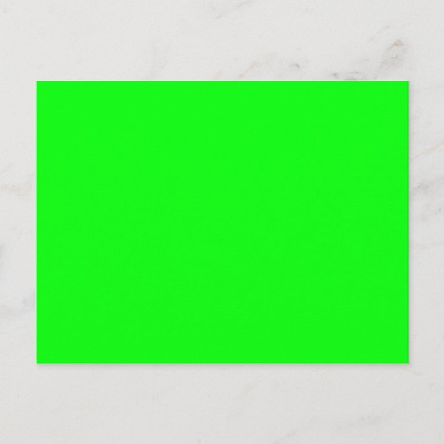 Carte Postale écran vert néon, couleur unie lumineuse cool (Devant)