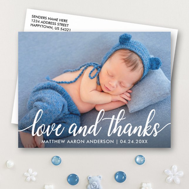 Carte Postale Écriture de calligraphie moderne Nouveau bébé Amou (Customize to change your personalized text size or text style.)