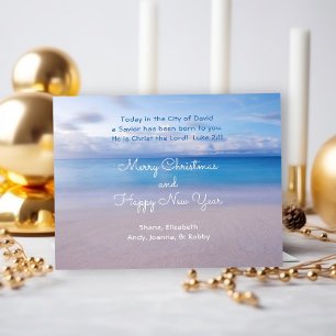 Carte Postale Écriture de l'océan serein Noël Religieux 