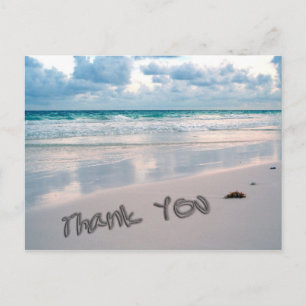 Carte Postale Ecriture de Merci de sable sur la plage