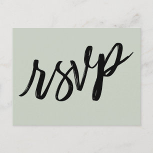 Carte Postale Écriture décontractée Gras Sage Vert RSVP