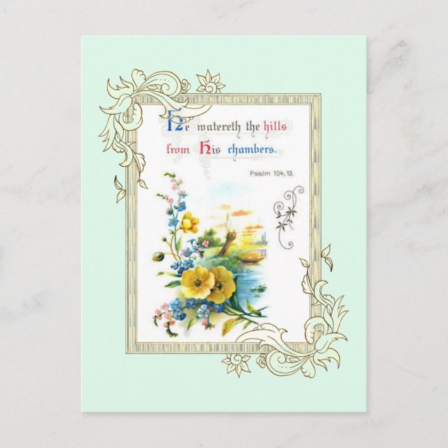 Carte Postale Écriture Et Fleurs (Devant)