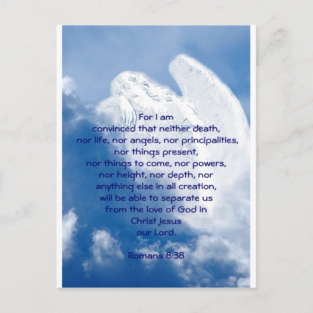 Carte Postale Écriture Inspirante Angel Dans Les Nuages, Romains (Devant)