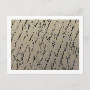 Carte Postale Écriture manuscrite à l'ancienne