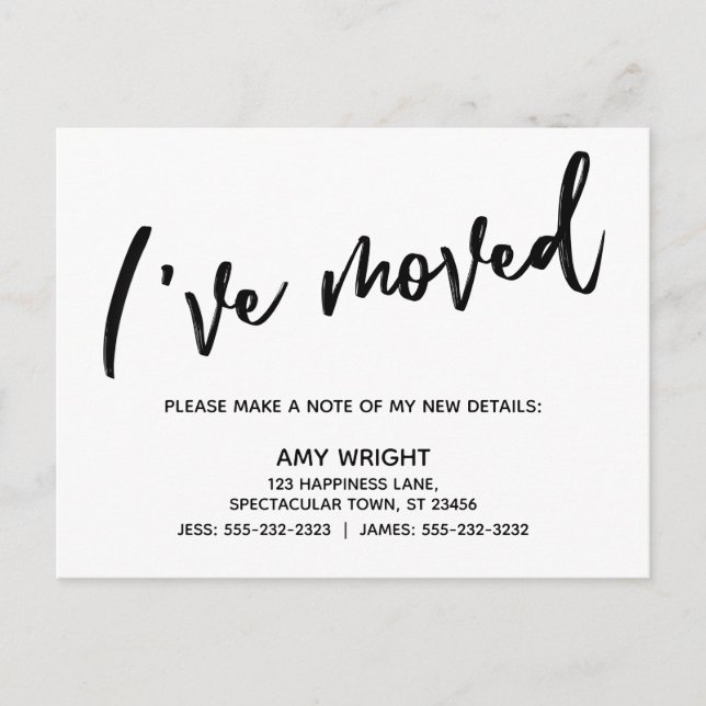 Carte Postale Écriture manuscrite décontractée Simple J'ai dépla (Devant)