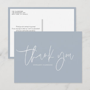 Carte Postale Écriture manuscrite minimaliste bleu poussiéreux M