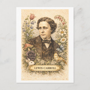 Carte Postale Écrivain de style vintage Lewis Carroll