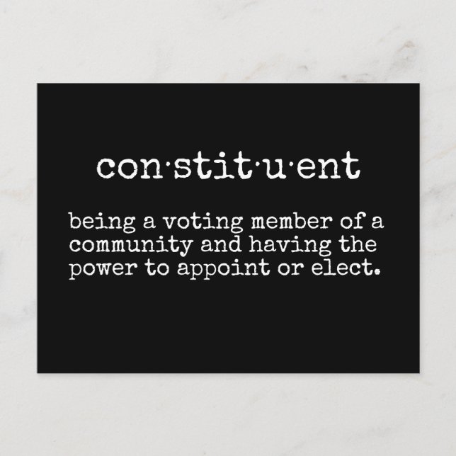 Carte Postale Écrivez votre représentant constitutif (Devant)