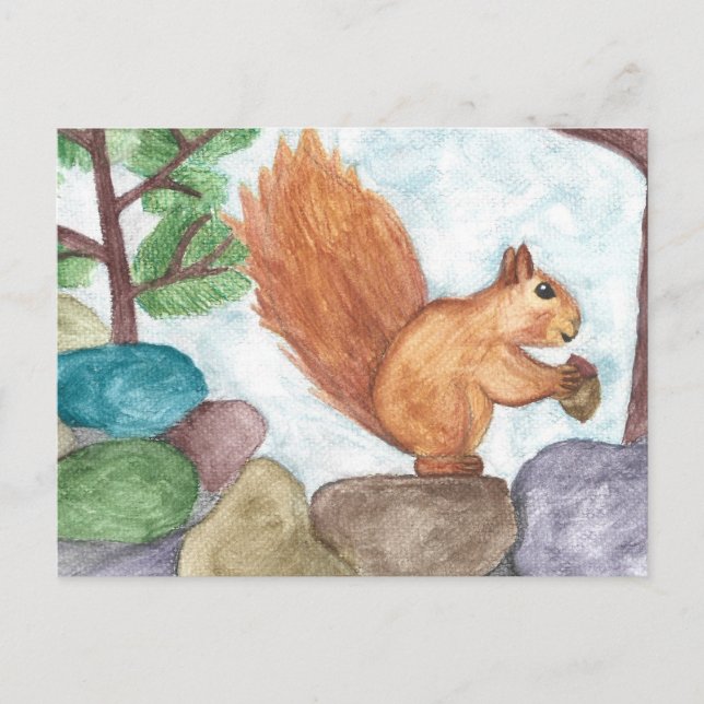 Carte postale écureuil aquarelle | Unique | Nature (Devant)