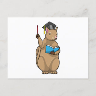 Carte Postale Écureuil comme enseignant avec livre