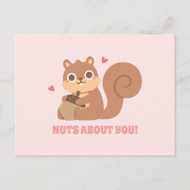 Carte Postale Écureuil Mignon Fou De Toi Drôle De Saint-Valentin (Devant)