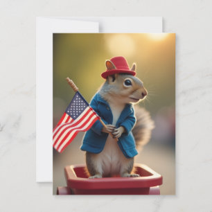 Carte Postale Écureuil patriotique
