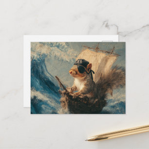 Carte Postale Écureuil Pirate Fantastique Mignon