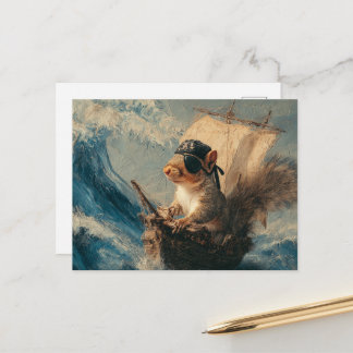 Carte Postale Écureuil Pirate Fantastique Mignon