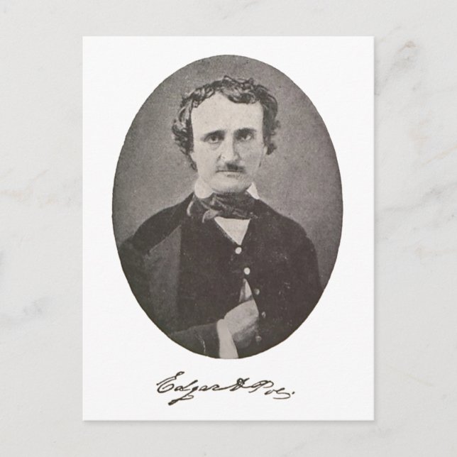 Carte Postale Edgar Allan Poe avec signature (Devant)