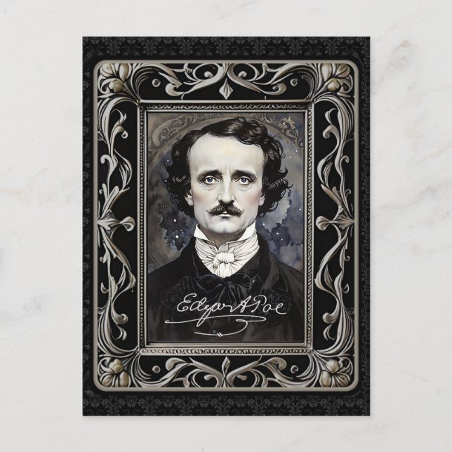 Carte Postale Edgar Allan Poe Gothique Halloween & Samhain (Devant)