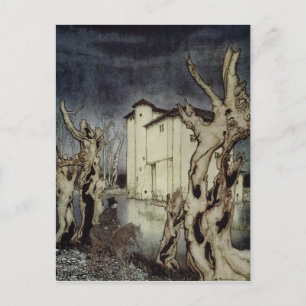 Carte Postale Edgar Allan Poe Usher tableau d'Arthur Rackham