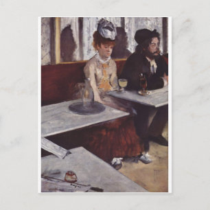 Carte Postale Edgar Degas - Absinthe 1876 homme Woman Cafe huile