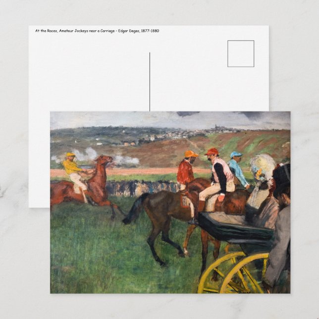Carte Postale Edgar Degas - Aux courses (Devant / Derrière)