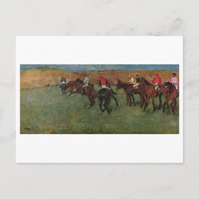 Carte Postale Edgar Degas - Course à cheval avant le début 1878- (Devant)
