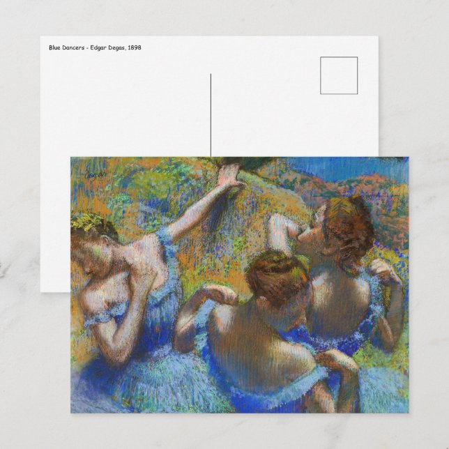 Carte Postale Edgar Degas - Danseurs Bleus (Devant / Derrière)