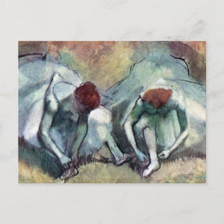 Carte Postale Edgar Degas - Danseurs de ballet Tying Chaussures