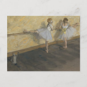Carte Postale Edgar Degas Danseurs Pratiquant au Barre