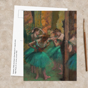 Carte Postale Edgar Degas - Danseuses, rose et vert