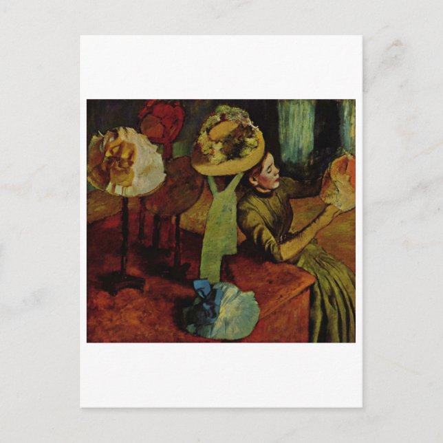 Carte Postale Edgar Degas - Fashion Product 1885 Femme Casquette (Devant)