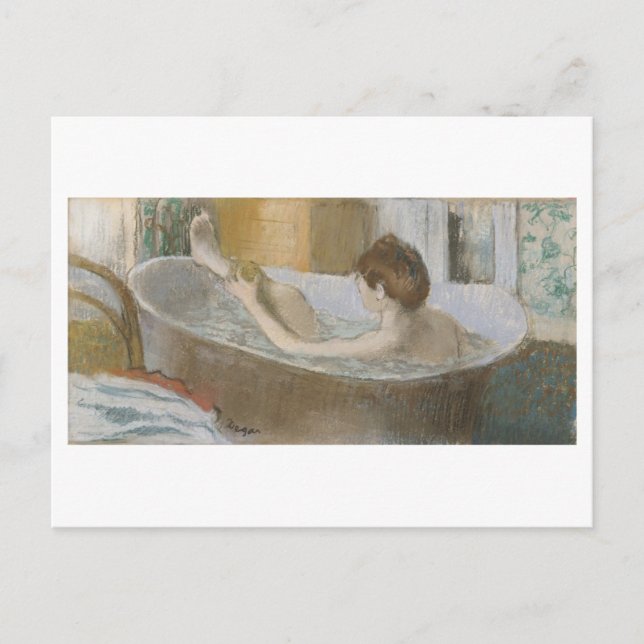 Carte Postale Edgar Degas | Femme dans son bain, éponge sa jambe (Devant)