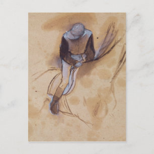 Carte Postale Edgar Degas Jockey flexed forward standing