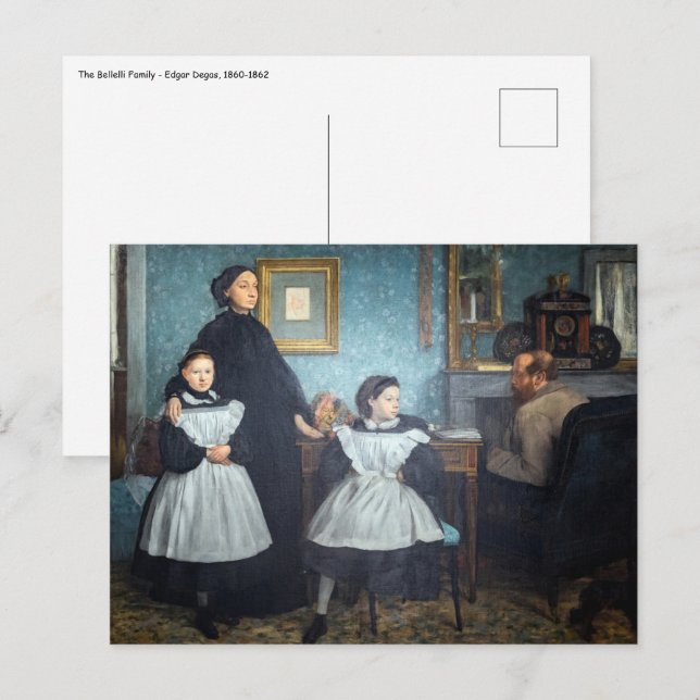 Carte Postale Edgar Degas - La Famille Bellelli (Devant / Derrière)