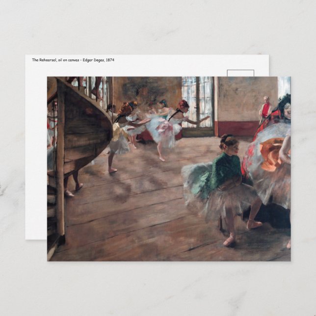 Carte Postale Edgar Degas - La Répétition (Devant / Derrière)